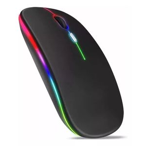 Mouse Inalambrico Bluetooth Recargable Portatil Led Rgb Usb